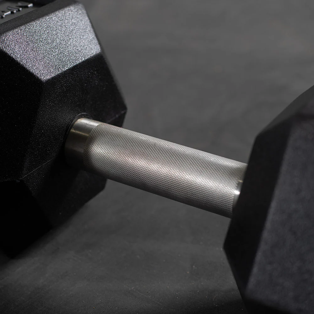 105 LB Straight Stainless Steel Hex Dumbbells - Image 5