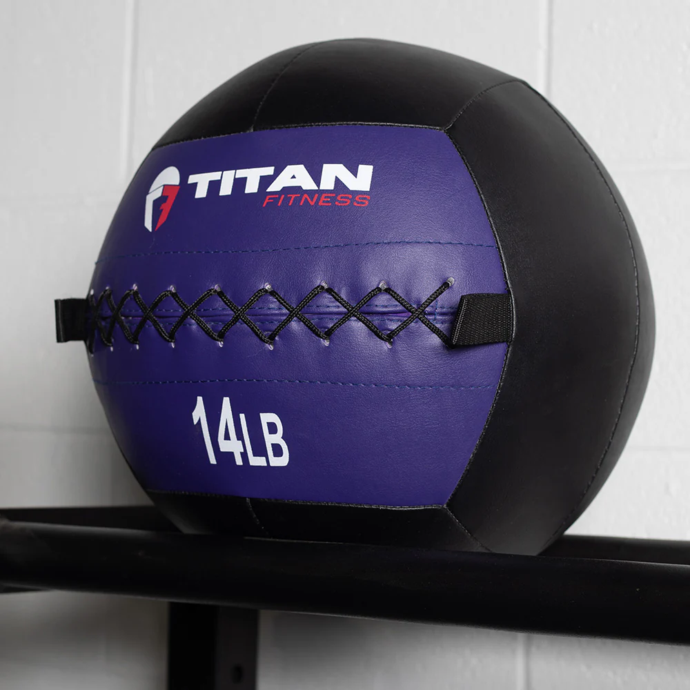 Scratch and Dent, 14 LB Soft Leather Medicine Wall Ball - Image 2