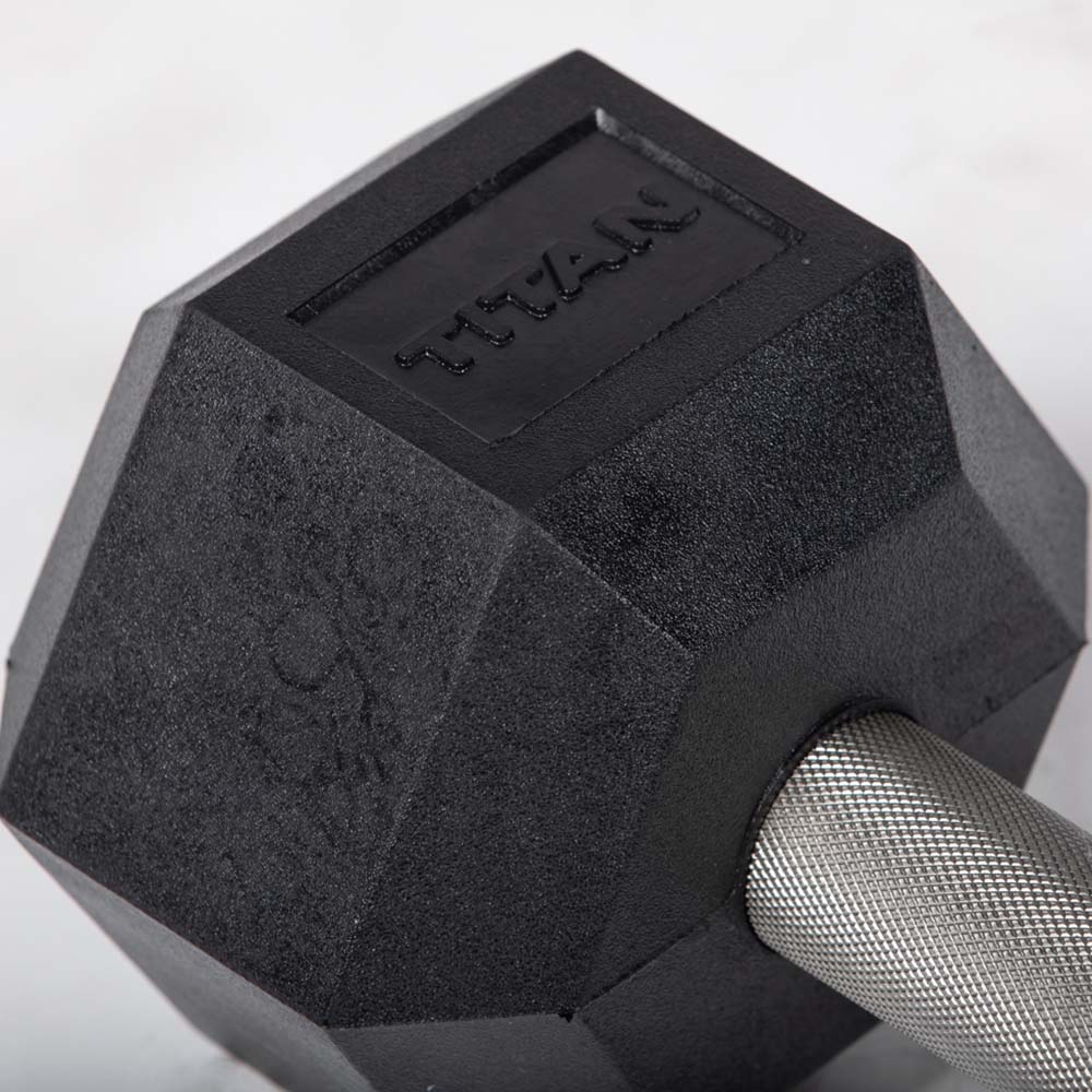 30 LB Straight Stainless Steel Hex Dumbbells - Image 4