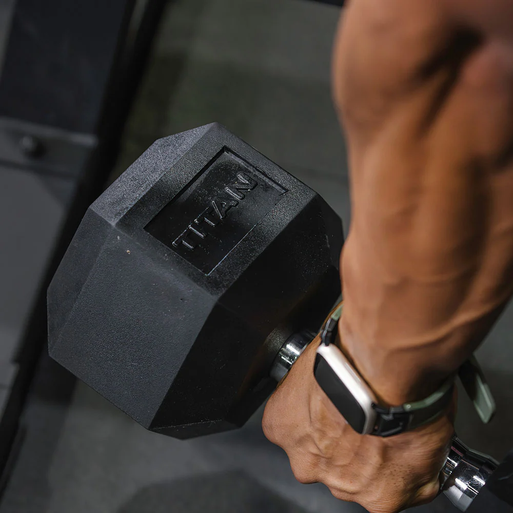 35 LB Rubber Hex Dumbbells - Image 6