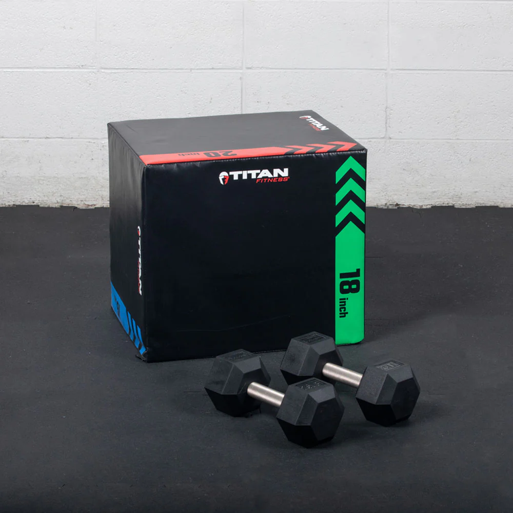 35 LB Straight Stainless Steel Hex Dumbbells - Image 2