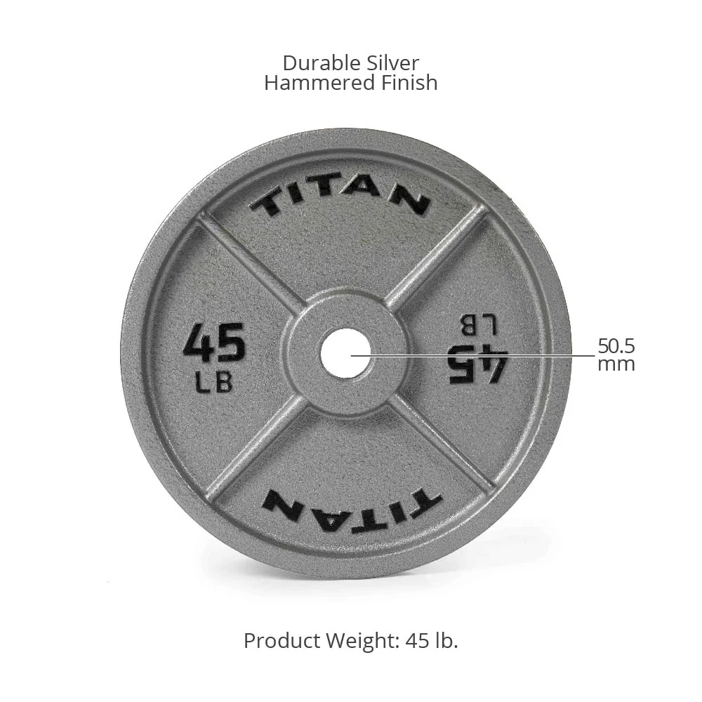 45 LB Single Cast Iron Olympic Plate - Image 7