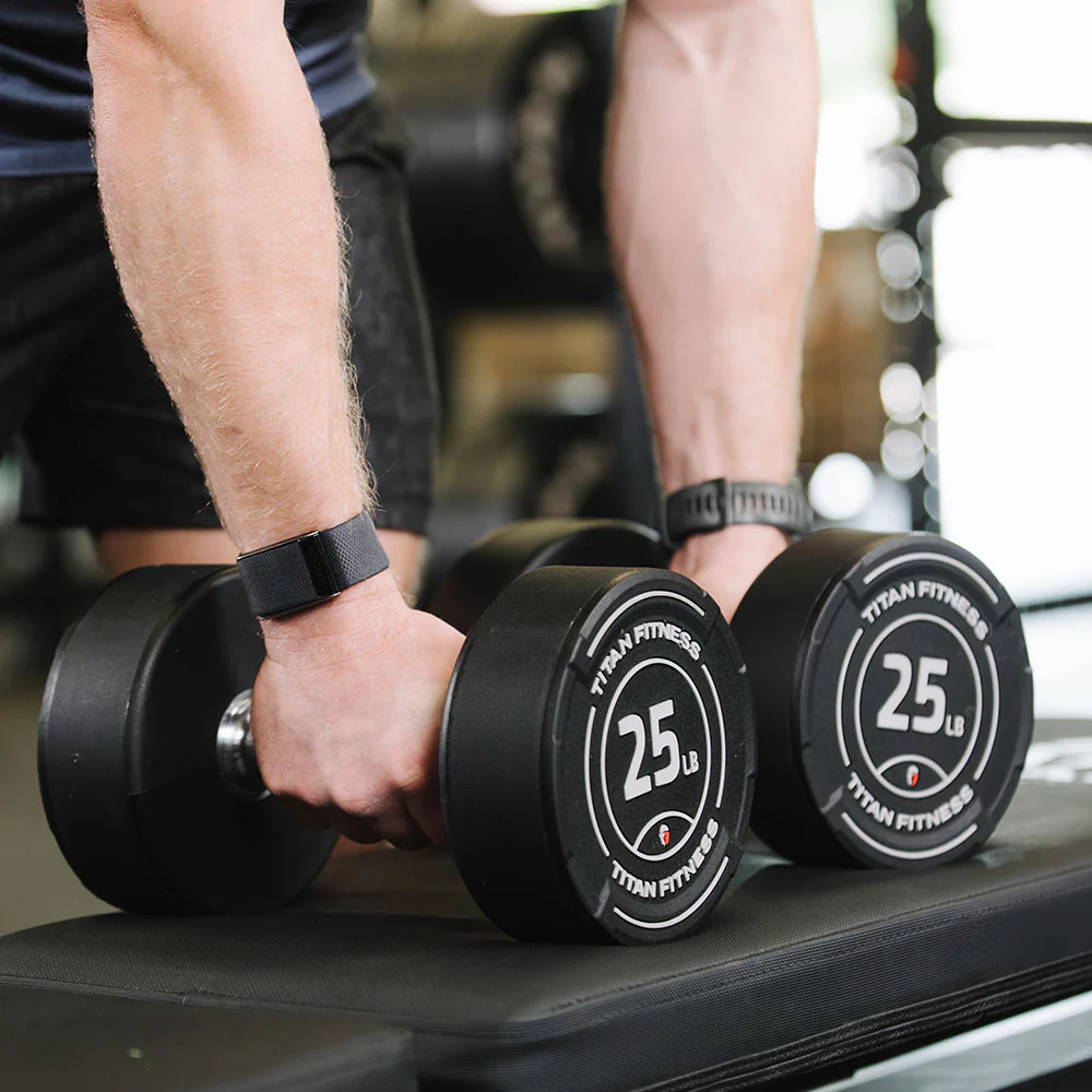 60 LB Pair Round Urethane Dumbbells - Image 7