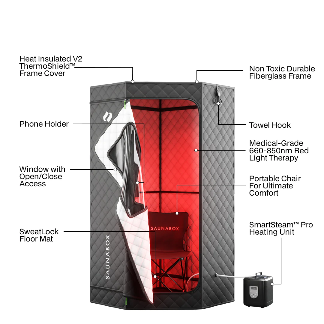 SaunaBox® SmartSteam Pro With Red-Light Therapy - Image 7