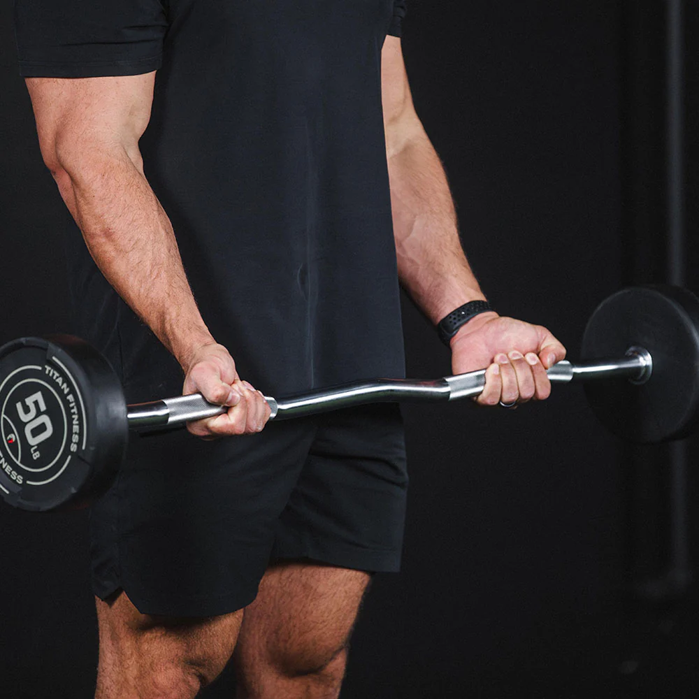 20 LB EZ Curl Fixed Urethane Barbell - Image 4