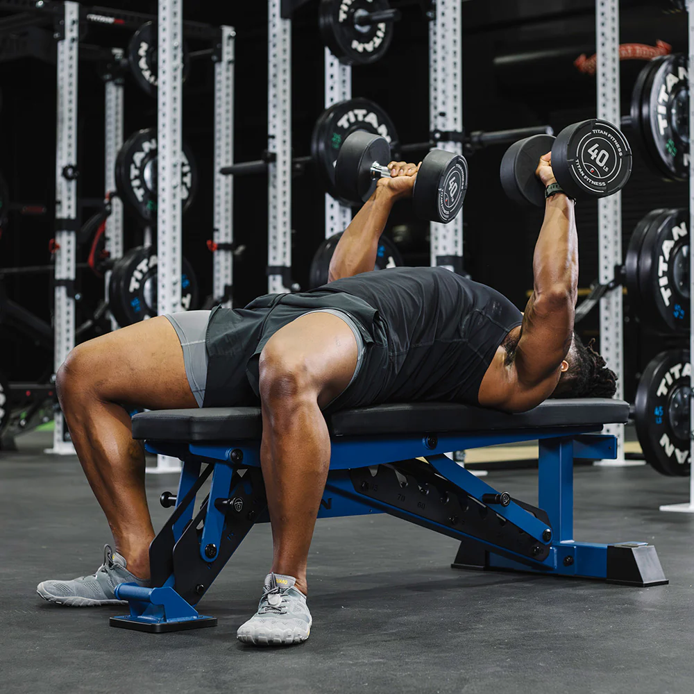 Scratch and Dent, TITAN Series Adjustable Bench Navy - Image 4