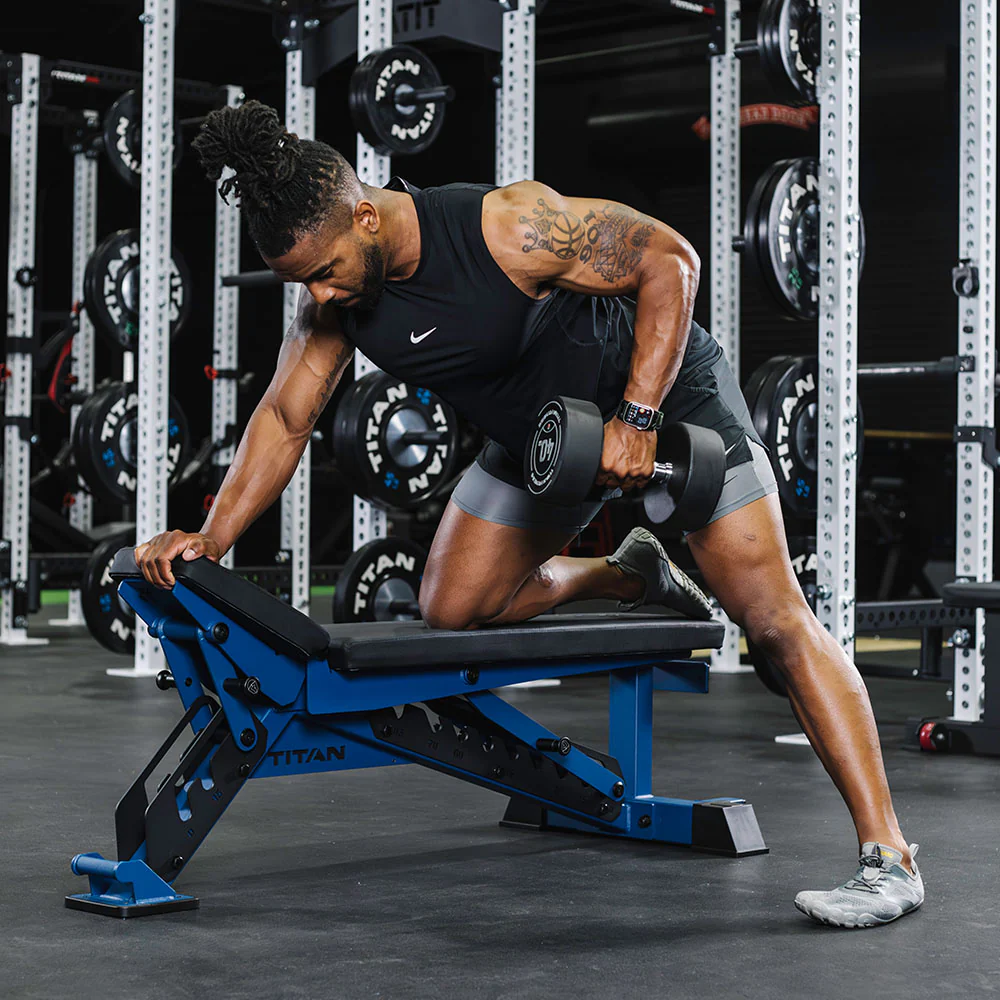 Scratch and Dent, TITAN Series Adjustable Bench Navy - Image 6