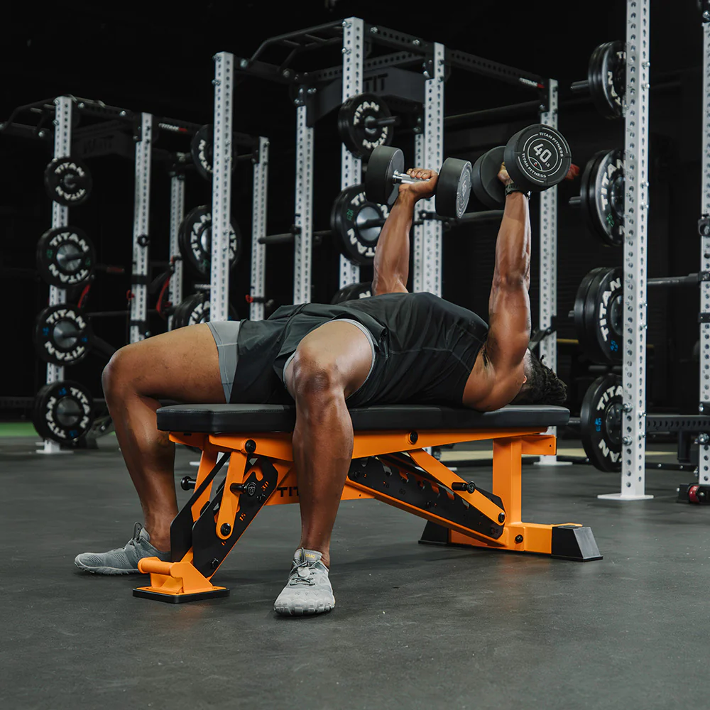 Scratch and Dent, TITAN Series Adjustable Bench | Orange - Image 4