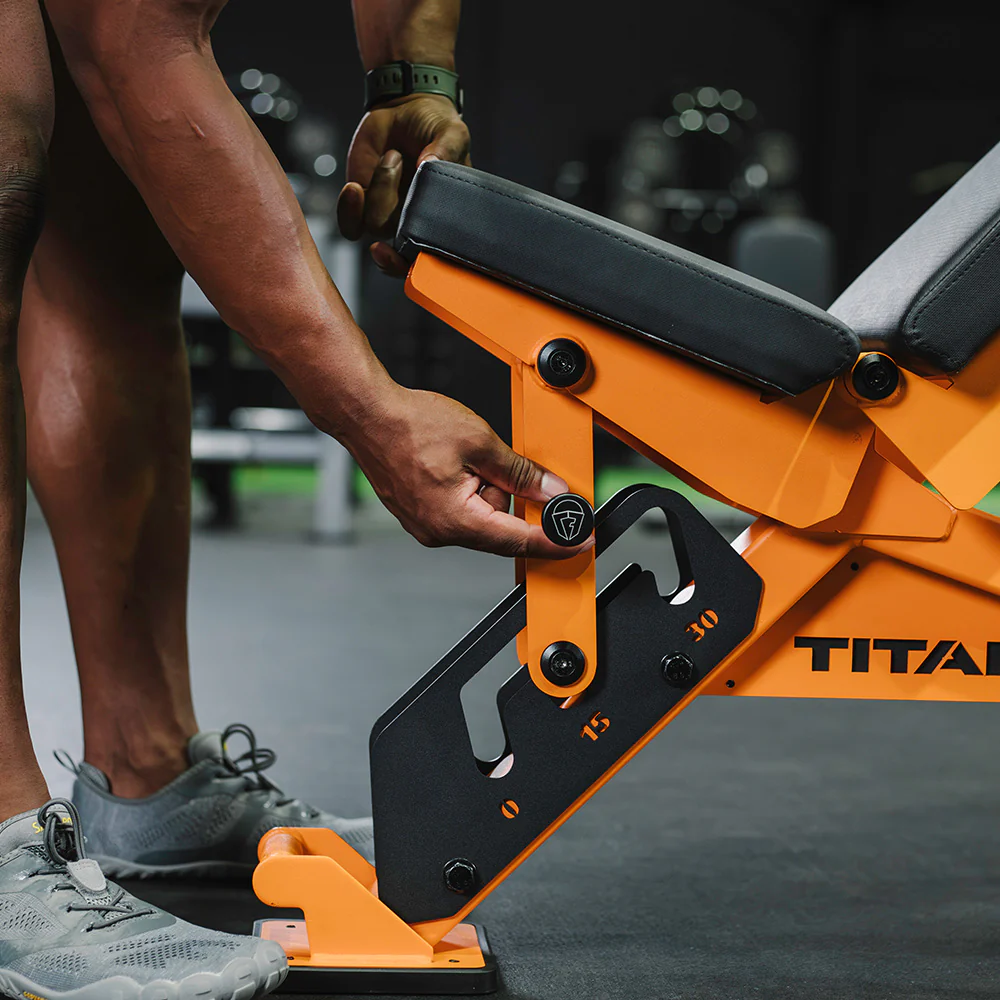 Scratch and Dent, TITAN Series Adjustable Bench | Orange - Image 9