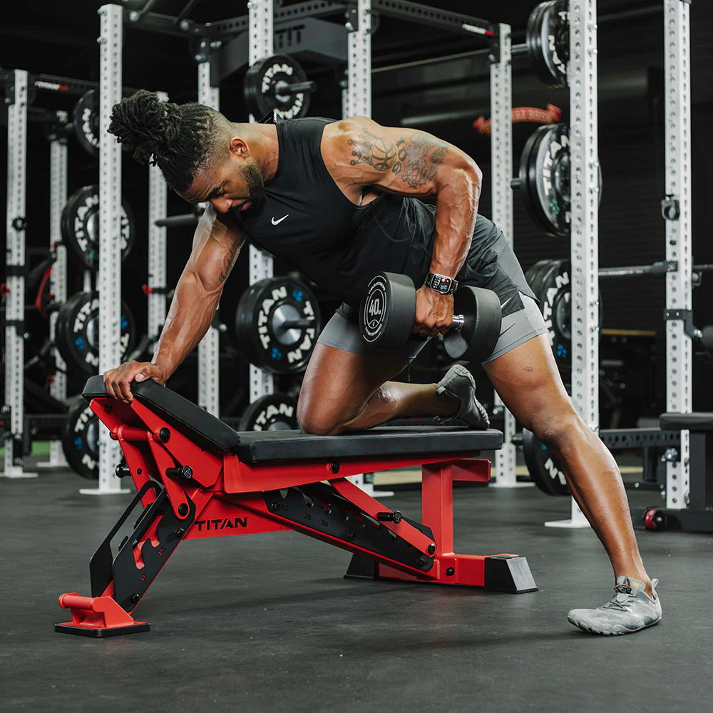 Scratch and Dent, TITAN Series Adjustable Bench | Red - Image 6