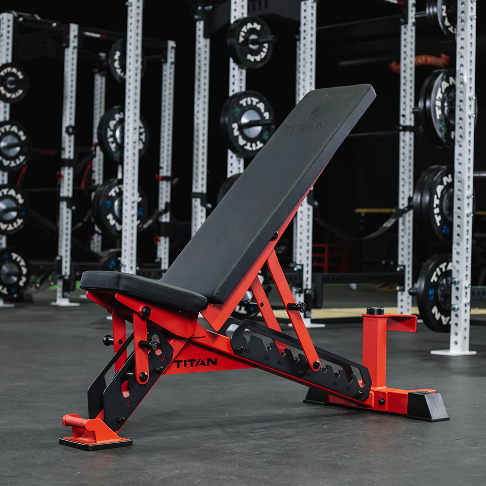 Scratch and Dent, TITAN Series Adjustable Bench | Red - Image 7
