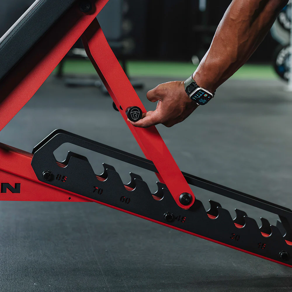 Scratch and Dent, TITAN Series Adjustable Bench | Red - Image 8