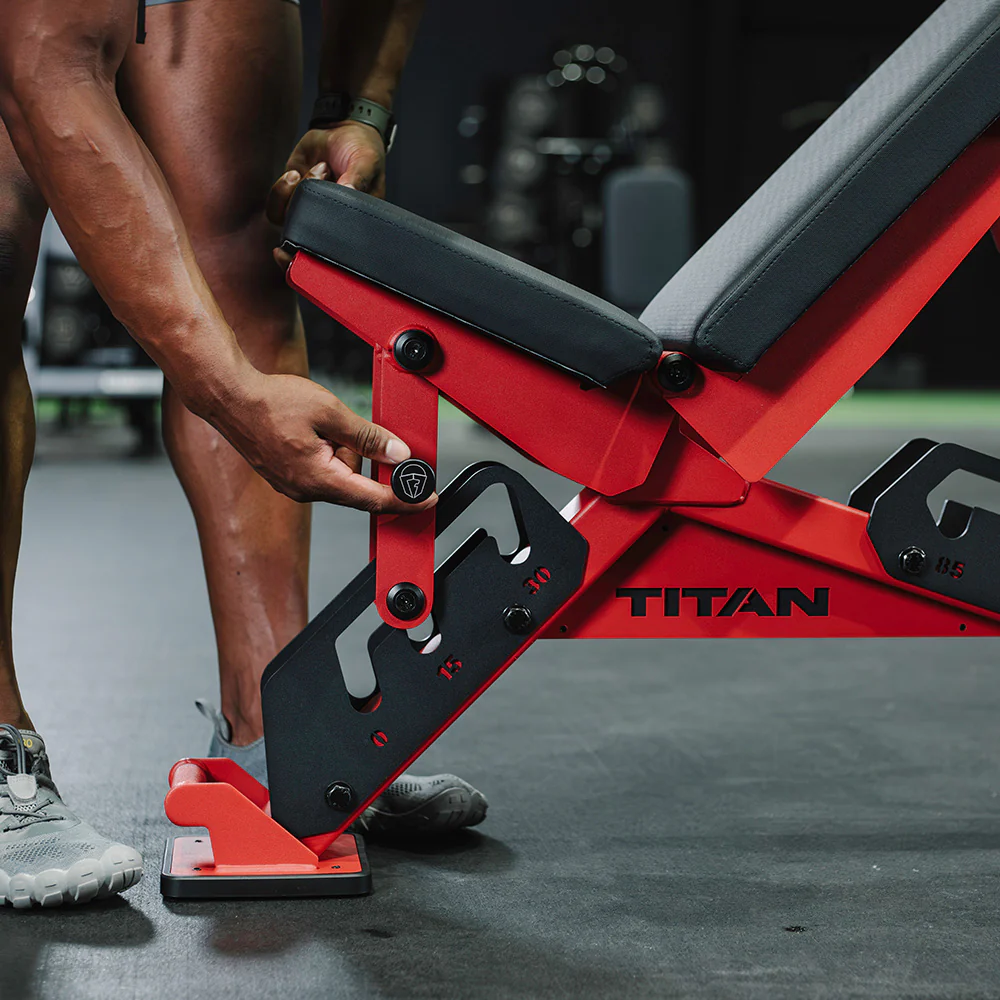 Scratch and Dent, TITAN Series Adjustable Bench | Red - Image 9