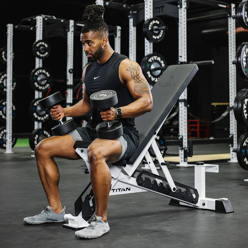 Scratch and Dent, TITAN Series Adjustable Bench | White - Image 2