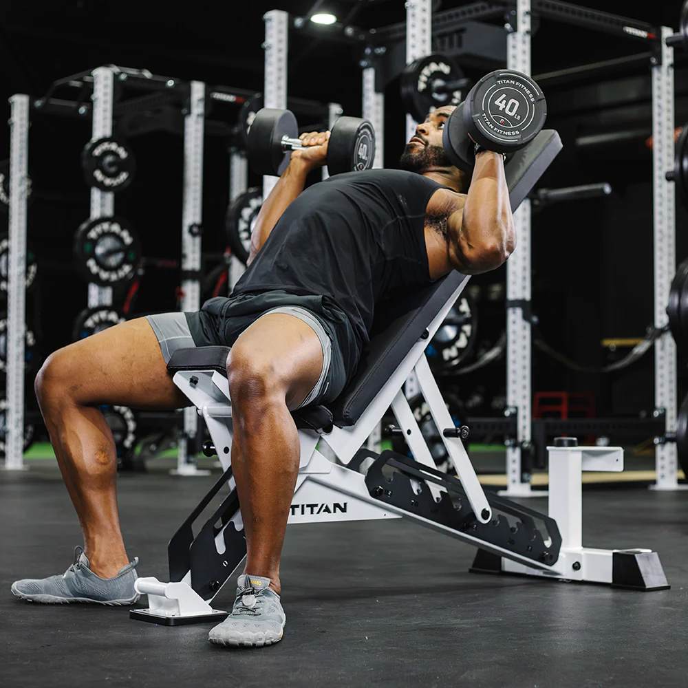 Scratch and Dent, TITAN Series Adjustable Bench | White - Image 3