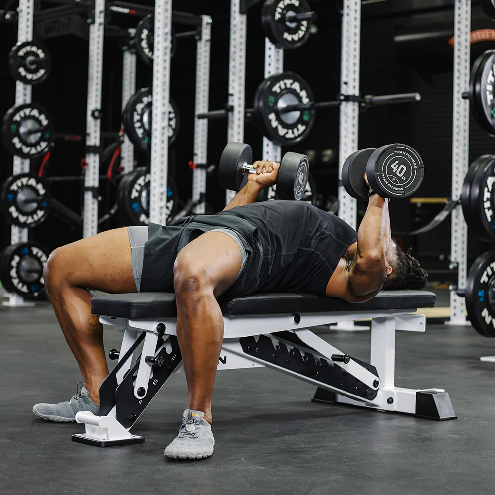 Scratch and Dent, TITAN Series Adjustable Bench | White - Image 4