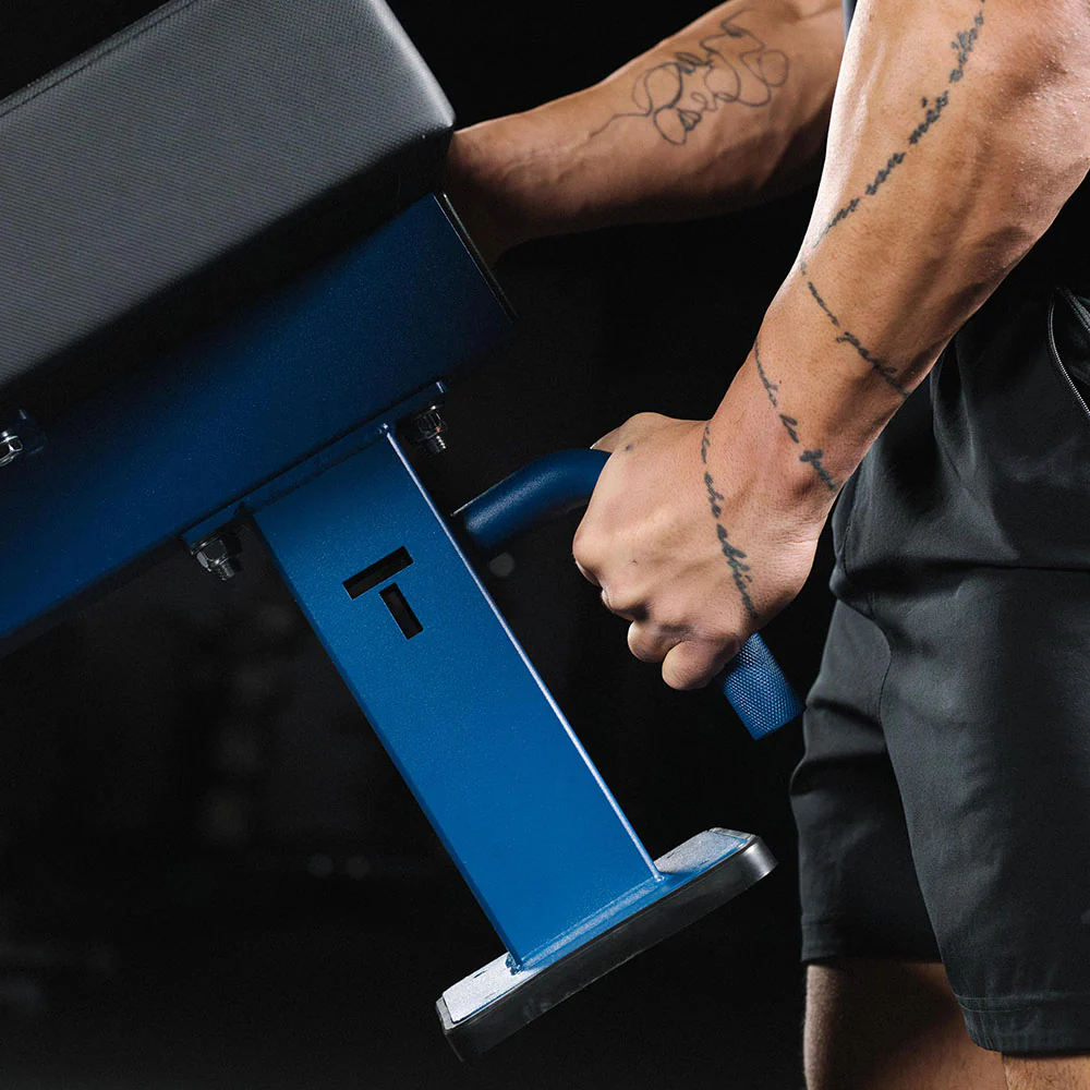 Scratch and Dent, TITAN Series Single Post Flat Bench | Navy - Image 9