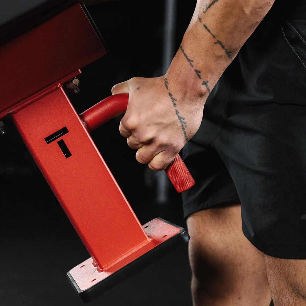 Scratch and Dent, TITAN Series Single Post Flat Bench | Red - Image 9