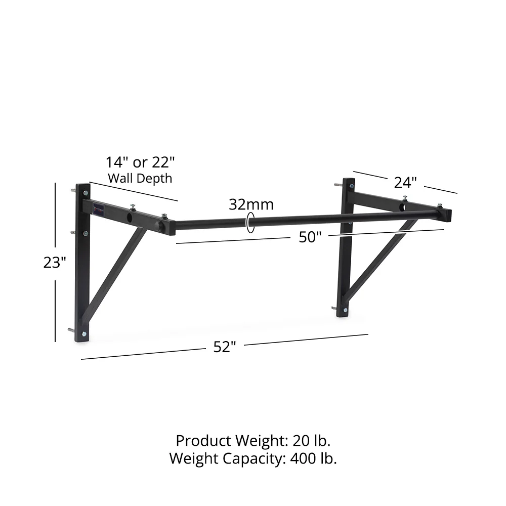 Scratch and Dent, Adjustable Depth Wall Mounted Pull Up Bar - Image 7