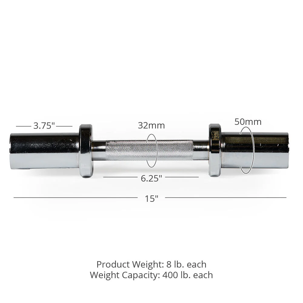 Scratch and Dent - Loadable 15" Olympic Dumbbell Handle (Single) - FINAL SALE - Image 7