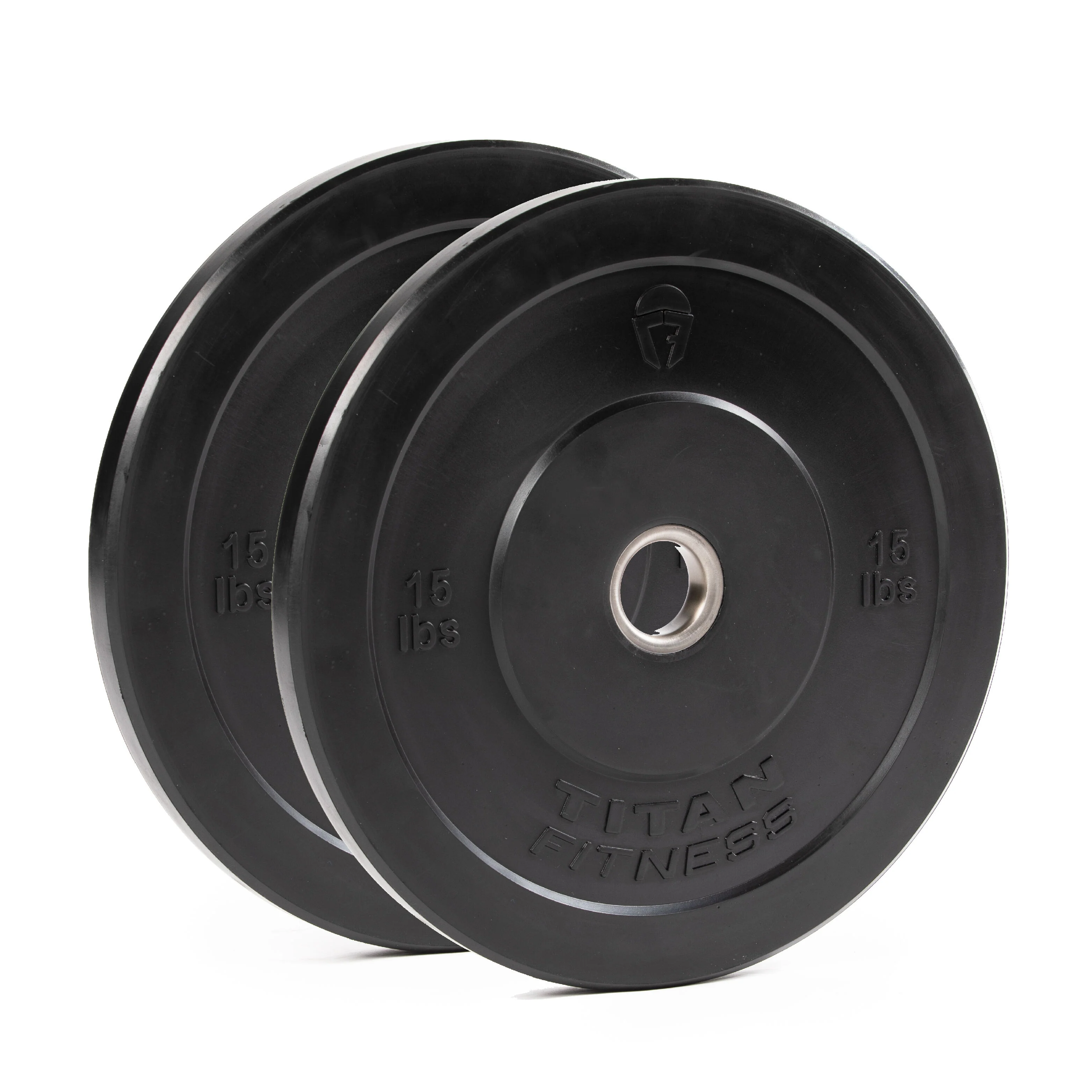 Scratch and Dent - Olympic Rubber Bumper Plates | Black | 15 LB Pair - FINAL SALE
