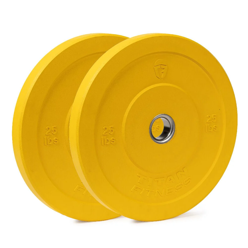Scratch and Dent - Olympic Rubber Bumper Plates | Color | 25 LB Pair |  - FINAL SALE