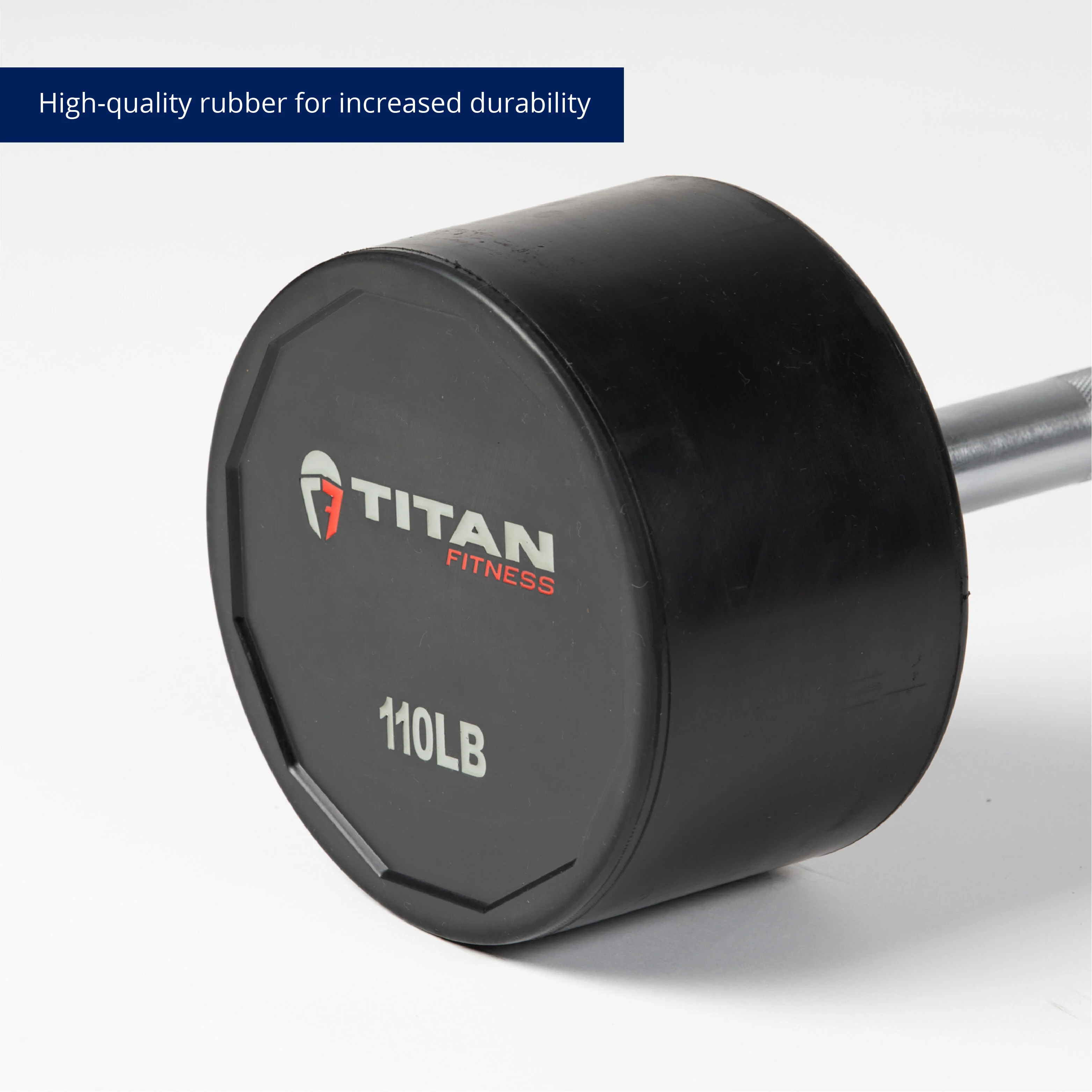 Scratch and Dent - Rubber Fixed Barbell | Straight | 110 LB - FINAL SALE - Image 6